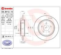 2x Disco freno pieno 08.B412.11 BREMBO per MAZDA FORD FORD USA