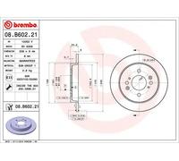 Disco freno BREMBO 08B60221 posteriore, pieno, 1 Pezzo