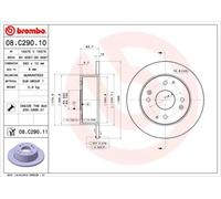2x Disco freno pieno 08.C290.11 BREMBO per HONDA ACCORD VI ACCORD VI Hatchback