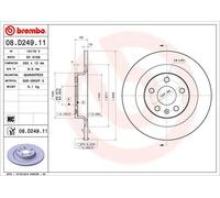 2x Disco freno pieno 08.D249.11 BREMBO per VOLVO V90 II Familiare S90 II XC60 II
