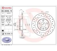 2x Disco freno pieno 08.D249.1X BREMBO