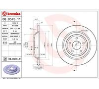 Disco freno BREMBO 08D57511 posteriore, pieno, 1 Pezzo