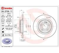 2x Disco freno pieno 08.D759.11 BREMBO per MERCEDES-BENZ CLASSE A CLA GLB GLA