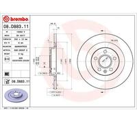 Disco freno pieno 08.D883.11 BREMBO per VOLVO LYNK & CO