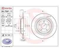 BREMBO 08.F361.11 Disco freno