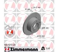 2x Disco freno pieno 100.1217.20 ZIMMERMANN per AUDI VW SKODA