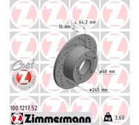 2x Disco freno pieno 100.1217.52 ZIMMERMANN per AUDI VW SKODA