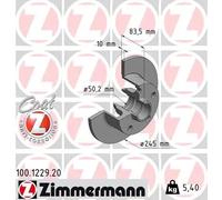 2x Disco freno pieno 100.1229.20 ZIMMERMANN per AUDI A4 B5 A4 B5 Avant