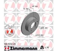 2x Disco freno pieno 100.1232.20 ZIMMERMANN per AUDI VW