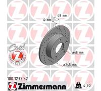 2x Disco freno pieno 100.1232.52 ZIMMERMANN per AUDI VW
