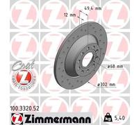 2x Disco freno pieno 100.3320.52 ZIMMERMANN per AUDI A6 C6 Avant A6 C6