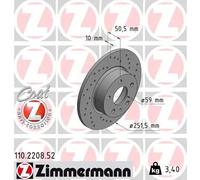 2x Disco freno pieno 110.2208.52 ZIMMERMANN per ALFA ROMEO LANCIA