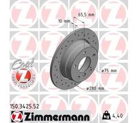 2x Disco freno pieno 150.3425.52 ZIMMERMANN per BMW 1