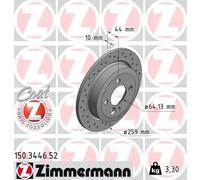 2x Disco freno pieno 150.3446.52 ZIMMERMANN per MINI MINI Cabriolet MINI