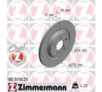 2x Disco freno pieno 180.3018.20 ZIMMERMANN per LANCIA CITROËN FIAT PEUGEOT