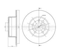 2x Disco freno pieno 23-0074 METELLI per VOLVO 240 240 Kombi 760 940 960 960 II