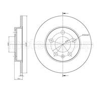 2x Disco freno pieno 23-0742C METELLI per AUDI VW SKODA