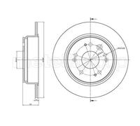 2x Disco freno pieno 23-1117C METELLI per HONDA CR-V II