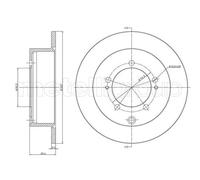 METELLI 2X Disco Freno Posteriore Ø261.8Mm Voll Per Mitsubishi Pajero Pinin H6_W