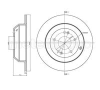 2x Disco freno pieno 23-1347C METELLI per KIA HYUNDAI