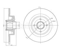 1X Disco Freno Metelli 23-1457 per Renault Assale Posteriore