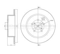 2x Disco freno pieno 23-1487C METELLI per SUBARU XV FORESTER IMPREZA Hatchback