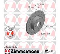 2x Disco freno pieno 230.2352.52 ZIMMERMANN per ALFA ROMEO LANCIA FIAT