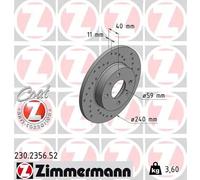 2x Disco freno pieno 230.2356.52 ZIMMERMANN per ALFA ROMEO FIAT LANCIA ZASTAVA