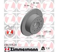 2x Disco freno pieno 230.2375.20 ZIMMERMANN per FIAT PEUGEOT CITROËN