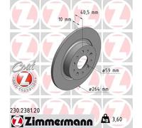 2x Disco freno pieno 230.2381.20 ZIMMERMANN per FIAT 500L TIPO Familiare