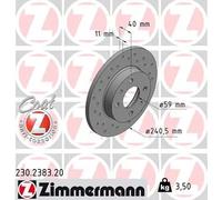 2x Disco freno pieno 230.2383.20 ZIMMERMANN per ABARTH 500C / 595C / 695C