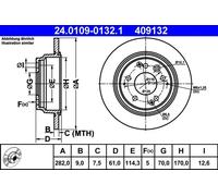 2x Disco freno pieno 24.0109-0132.1 ATE per HONDA LEGEND II SHUTTLE LEGEND III