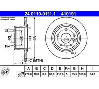 2x Disco freno pieno 24.0110-0191.1 ATE per OPEL OMEGA A OMEGA A Familiare