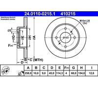 2x Disco freno pieno 24.0110-0215.1 ATE per NISSAN PRIMERA PRIMERA Hatchback