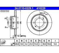 2x Disco freno pieno 24.0110-0229.1 ATE per MITSUBISHI VOLVO
