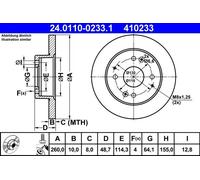2x Disco freno pieno 24.0110-0233.1 ATE per HONDA ROVER