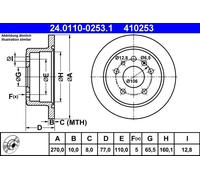 2x Disco freno pieno 24.0110-0253.1 ATE per OPEL VECTRA A CALIBRA A