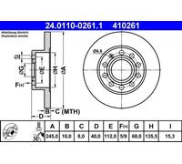 2x Disco freno pieno 24.0110-0261.1 ATE per AUDI SEAT