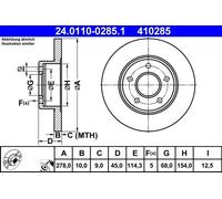 2x Disco freno pieno 24.0110-0285.1 ATE per NISSAN ALMERA TINO PRIMERA Hatchback