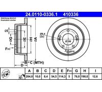 2x Disco freno pieno 24.0110-0336.1 ATE per HYUNDAI GRANDEUR
