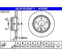 2x Disco freno pieno 24.0110-0347.1 ATE per OPEL CORSA D ADAM CORSA E