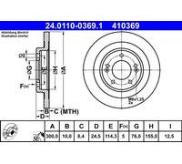 2x Disco freno pieno 24.0110-0369.1 ATE per HYUNDAI i40 I CW i40 I