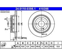 2x Disco freno pieno 24.0110-0398.1 ATE per KIA HYUNDAI