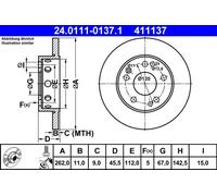 ATE 24.0111-0137.1 Disco freno