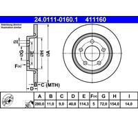 2x Disco freno pieno 24.0111-0160.1 ATE per MAZDA 5 3 Tre volumi 3