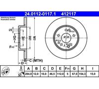 ATE Dischi Freno 24.0112-0117.1 Freni a Disco,Dischi Dei Freni MERCEDES-BENZ,Tre volumi (W124),Classe E Sedan (W124),W124 Station Wagon (S124)