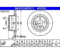2x Disco freno pieno 24.0112-0131.1 ATE per OPEL OMEGA B OMEGA B Familiare