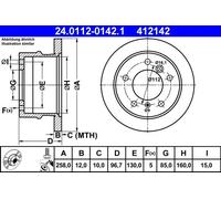 2x Disco freno pieno 24.0112-0142.1 ATE per MERCEDES-BENZ VW