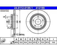 2x Disco freno pieno 24.0112-0199.1 ATE per FIAT FREEMONT
