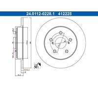 ATE 24.0112-0228.1 Disco freno per LEXUS,TOYOTA